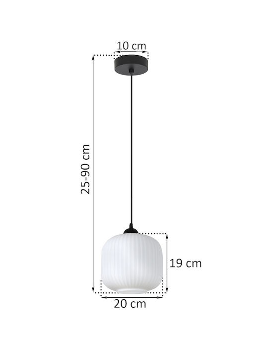 Light Home Κρεμαστό Φωτιστικό Μαύρο με Ντουί E27
