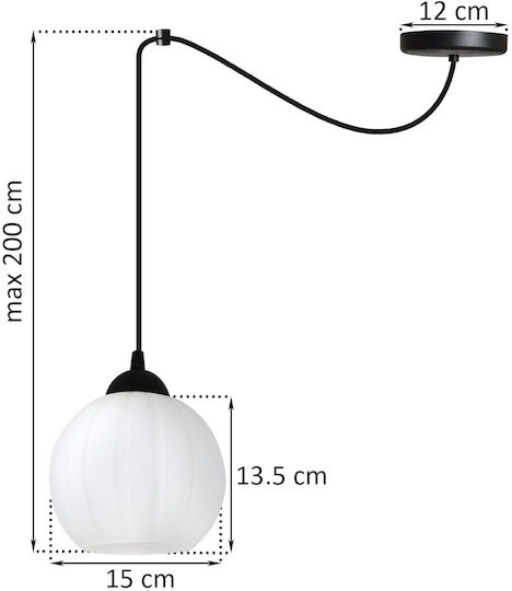 Light Home Candelabru Suspendat Negru cu Soclu E27