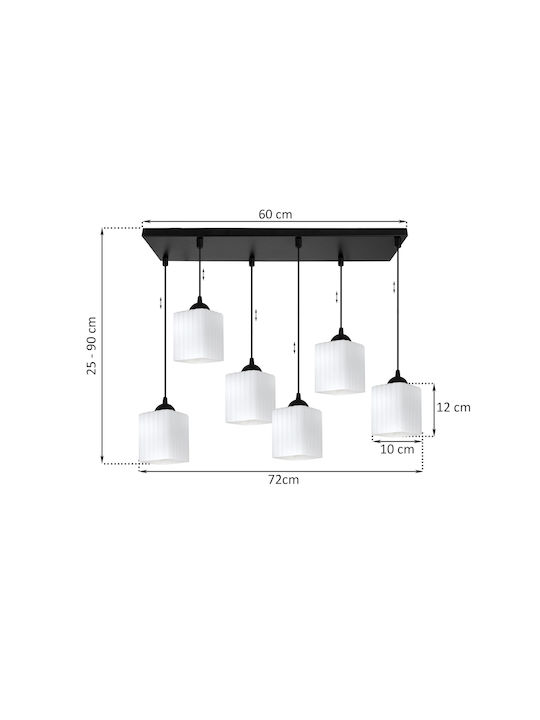 Light Home Candelabru Suspendat Negru cu Soclu E27