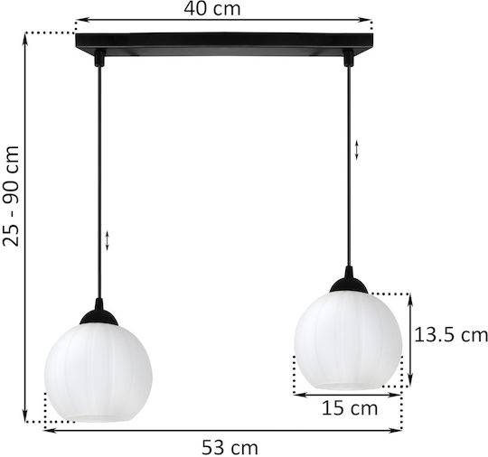 Light Home Candelabru Suspendat Negru cu Soclu E27