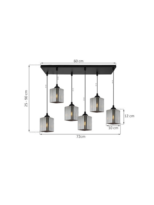 Light Home Κρεμαστό Φωτιστικό Μαύρο με Ντουί E27
