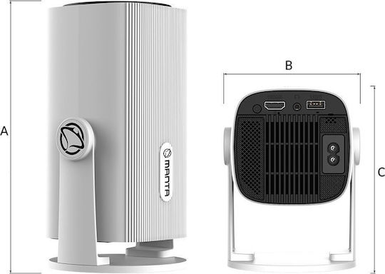 Manta Мини Проектор LCD HD Лампа LED с Wi-Fi и Вградени Говорители PMA202A24
