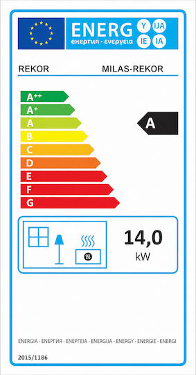 Milas-Rekor Μαντεμένια Ξυλόσομπα με Φούρνο 14kW Γκρι