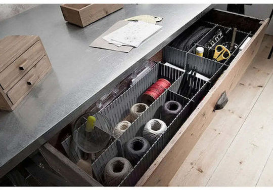 Compactor Πλαστικό Διαχωριστικό Συρταριών σε Γκρι Χρώμα 44x10cm