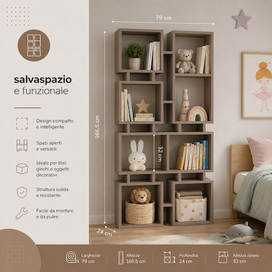 Bibliotecă 79x24x166.5cm