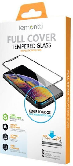 Lemontti Vollflächiger Gehärteter Glas Displayschutzfolie Samsung Galaxy A35 A55 Schwarz