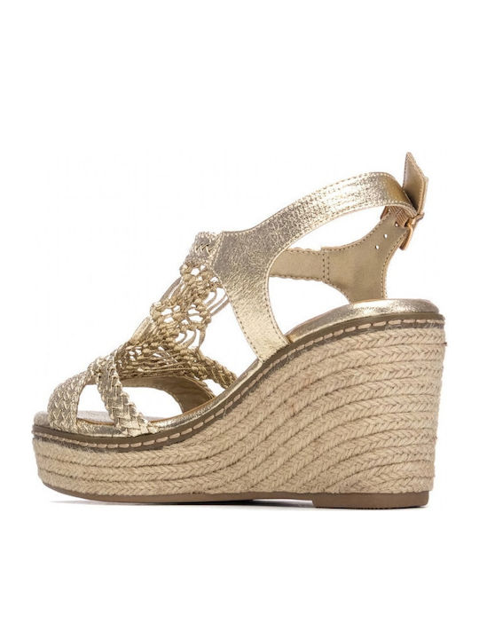 Platforme Dama Tip Espadrile Aurii