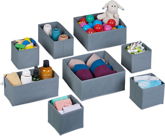 Relaxdays Organizer Συρταριών σε Γκρι Χρώμα 13x28.5x28.5cm 8τμχ