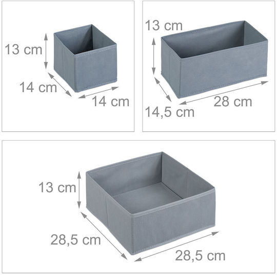 Relaxdays Drawer Organizer in Grey Colour 13x28.5x28.5cm 8 Pieces