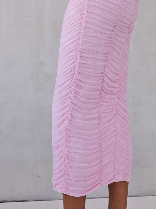 Midi Evening Dress Baby Pink