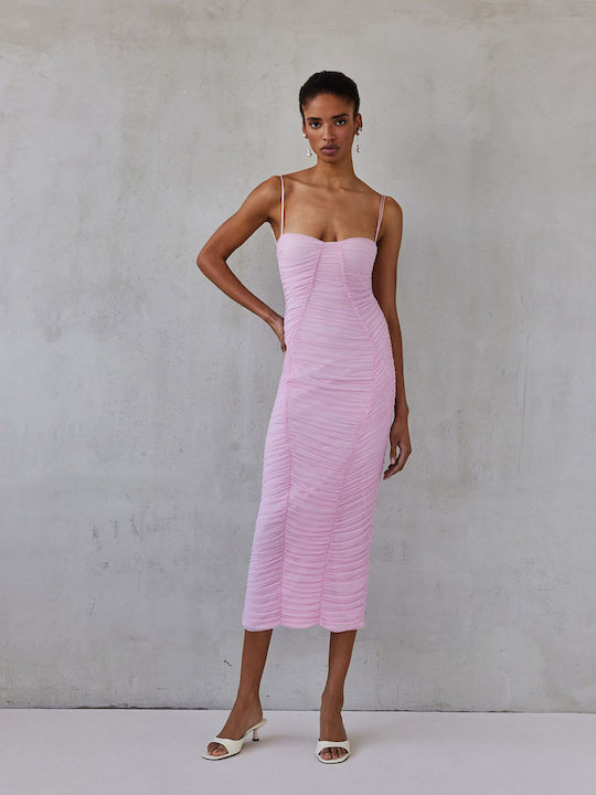 Midi Evening Dress Baby Pink