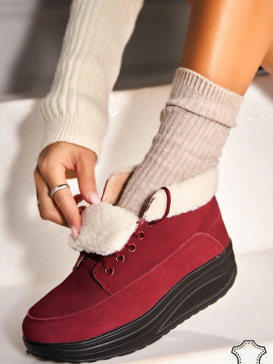 Ghete Dama Din Catifea Burgundy