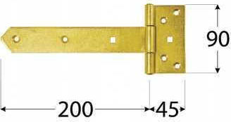 Domax Gate Hinge 200x45x3mm Golden Zinc Gates Doors