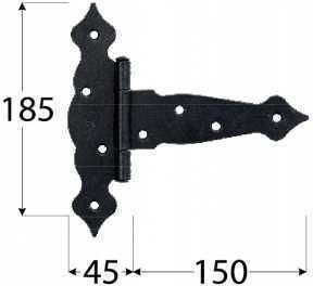 Domax Decorative Triangle Hinge 150mm Black Chests
