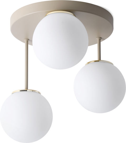 Light Home Πλαφονιέρα Οροφής Χρυσή με Ντουί E14
