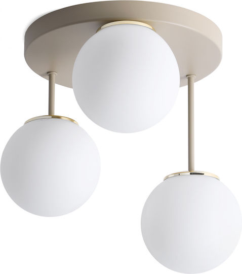 Light Home Πλαφονιέρα Οροφής Χρυσή με Ντουί E14
