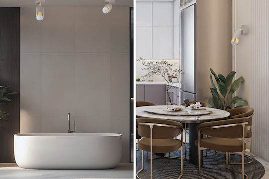 Light Home Decken- und Wandleuchte mit GU10 Lampenbirnensockel in Goldfarbe