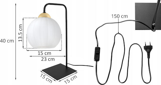 Light Home Table Lamp for E27 Fitting with Black Shade and Base