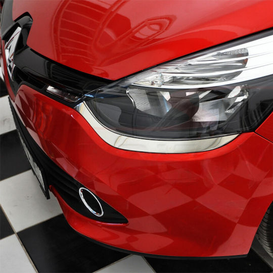 Edelstahl Chrom Scheinwerfer Umrandung Streifen Renault Clio 4 Hb 2012