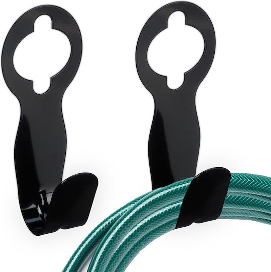 Relaxdays Set 2 Black Hose Holders