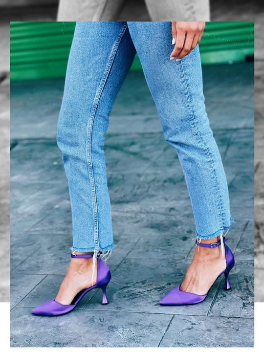 Heels with Strap Purple