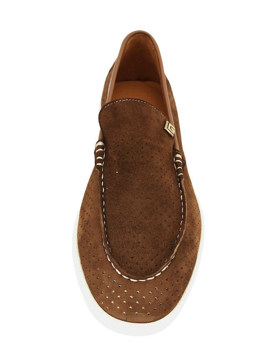 Suede Herren Mokassins in Tabac Braun Stilart