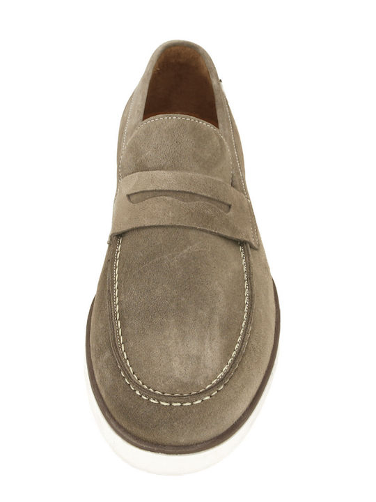 Suede Ανδρικά Loafers σε Καφέ Χρώμα