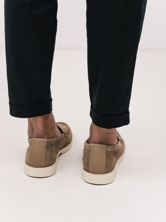 Suede Ανδρικά Loafers σε Καφέ Χρώμα