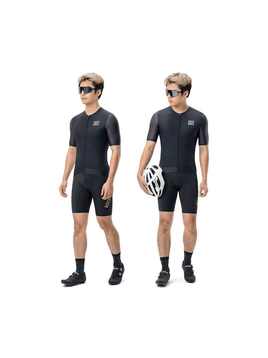Rockbros Herren Kurze Ärmel Fahrradtrikot Schwarz