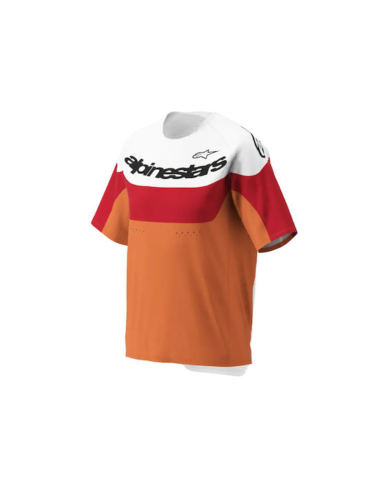 Herren Kurze Ärmel Fahrradtrikot Mountain Bike Orange