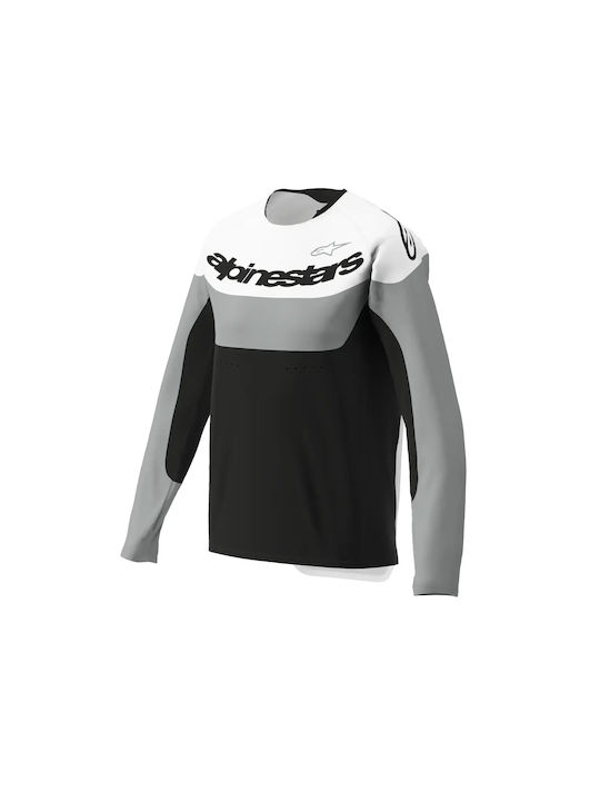 Herren Lange Ärmel Fahrradtrikot Mountain Bike Schwarz
