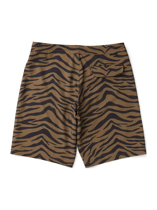 Men's Swimwear Bermuda Dark Khaki With Patterns
