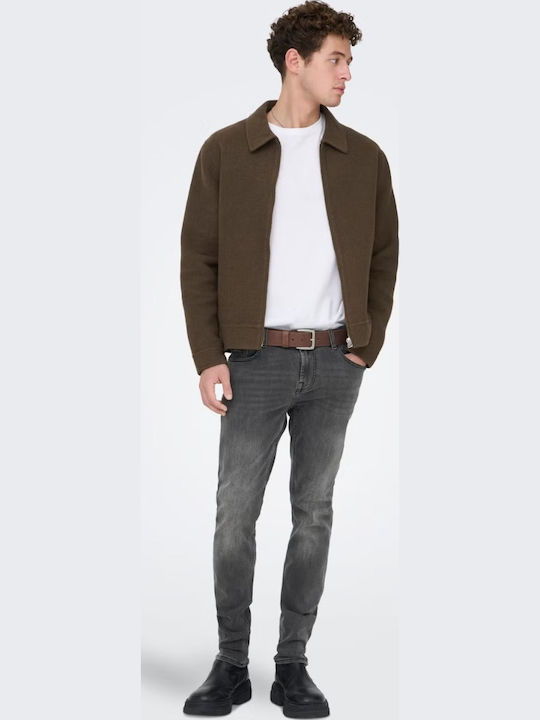 Trousers in Skinny Fit Dark Gray