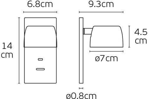 VK Lighting Wall Lamp with Integrated LED and Warm White Light Gold