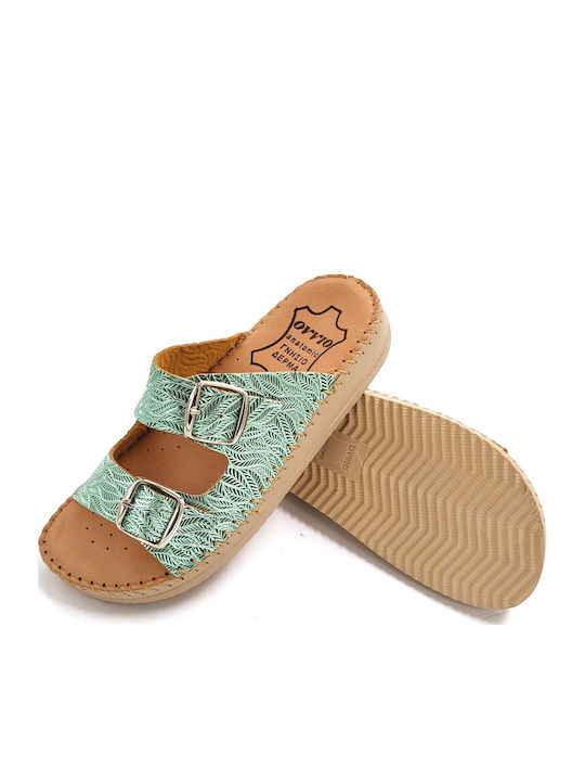 Leather Women's Anatomic Green Sandals