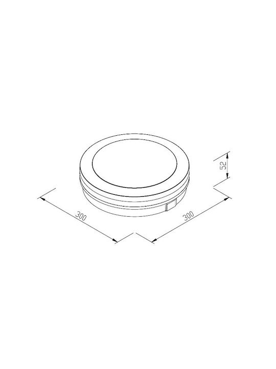 Inlight Deckenleuchte montieren 30cm Grau mit Integrierte LED