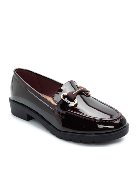 Λουστρίνι Γυναικεία Loafers σε Μπορντό Χρώμα