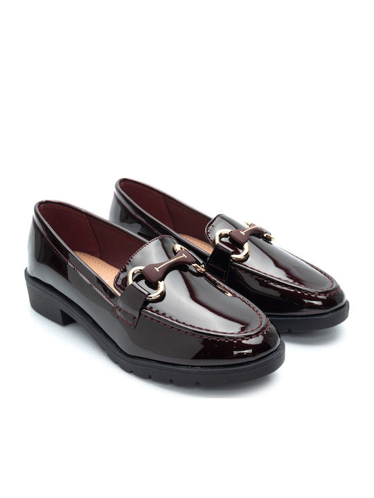 Λουστρίνι Γυναικεία Loafers σε Μπορντό Χρώμα