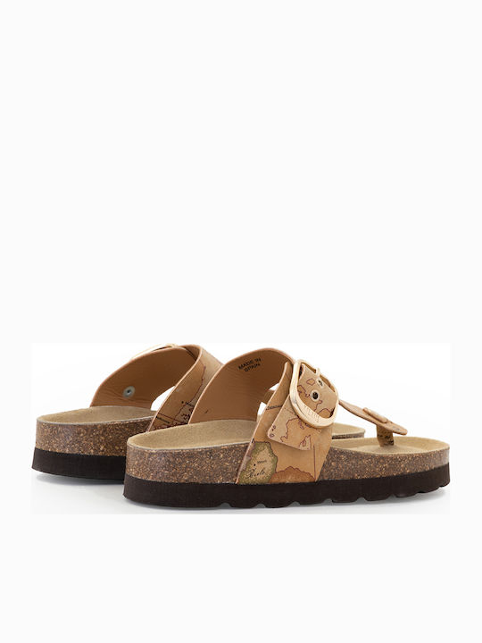 Damen Flache Sandalen Tabac