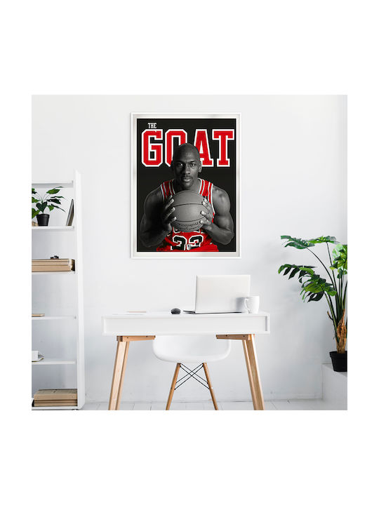 Poster Nba Michael Jordan Aka Goat Snk290 40cm X 50cm Κορνίζα Καφέ Ξύλου