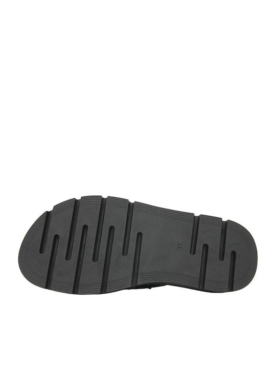 Nosly Leather Women's Flat Sandals Black