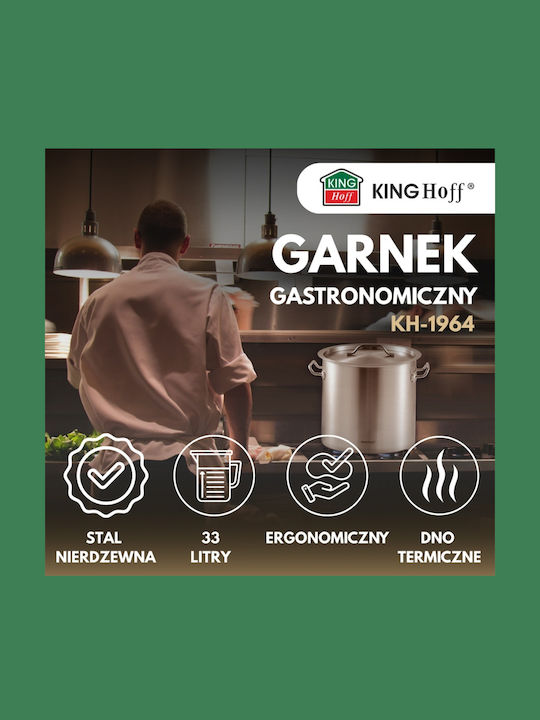 KING Hoff Gastronomic Ανοξείδωτη Κατσαρόλα Μαρμίτα 33lt /