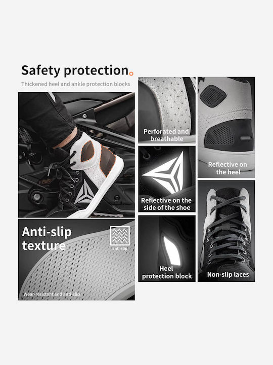 Motowolf SH2 Reitstiefel Männer Leder Wasserdicht Schwarz Weiß
