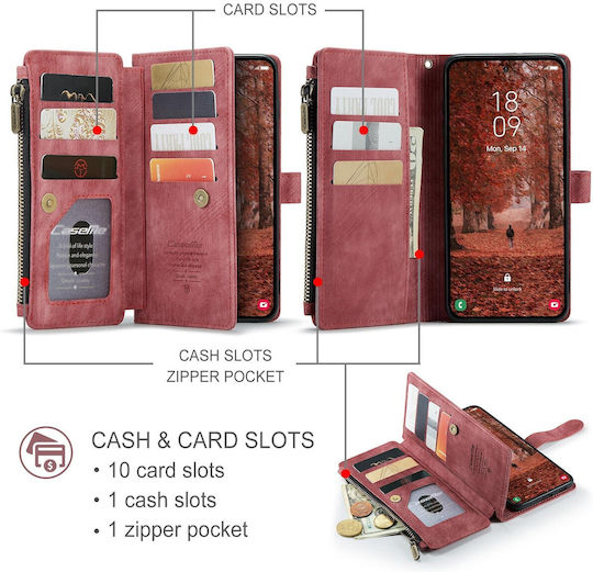 Caseme Wallet Δερμάτινο / Δερματίνης Κόκκινο (Galaxy S26Realme C30)