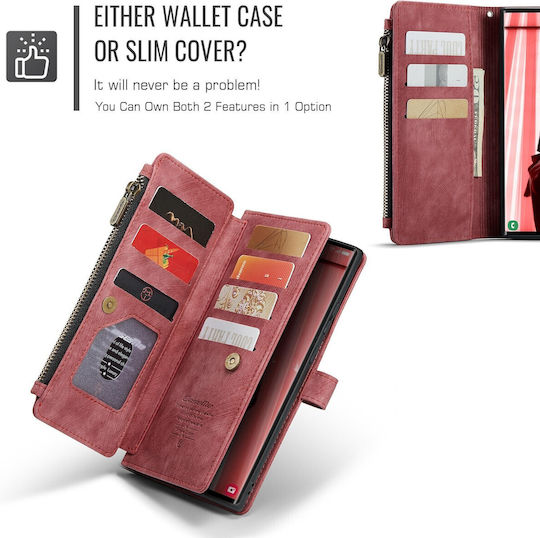 Caseme Wallet Δερμάτινο / Δερματίνης Κόκκινο (Galaxy S25 UltraRealme C30)