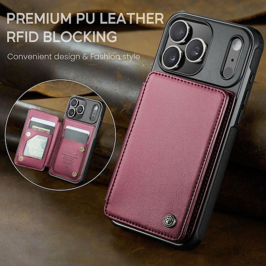 Caseme Rfid Wallet Δερμάτινο / Δερματίνης Κόκκινο (iPhone 17 Pro MaxNokia C22)