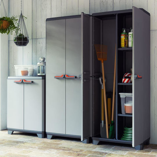 Doppelflügeliger Außenschrank aus Polypropylen 68x39x173cm