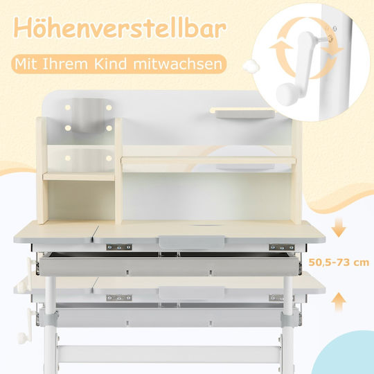 Kids Desk from Melamine White 80x51x88-110.5cm