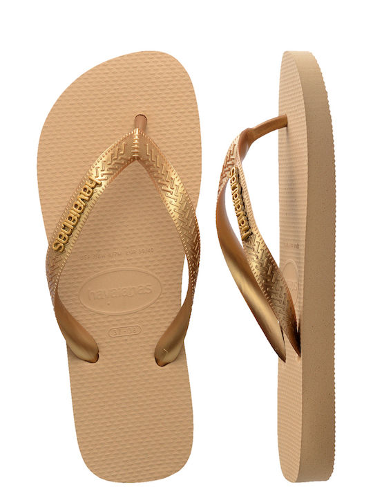 Havaianas Top Logo Metallic Șlapi Damă Aurii