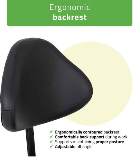 Habys Medical Stool with Backrest Black T-TACHAO013